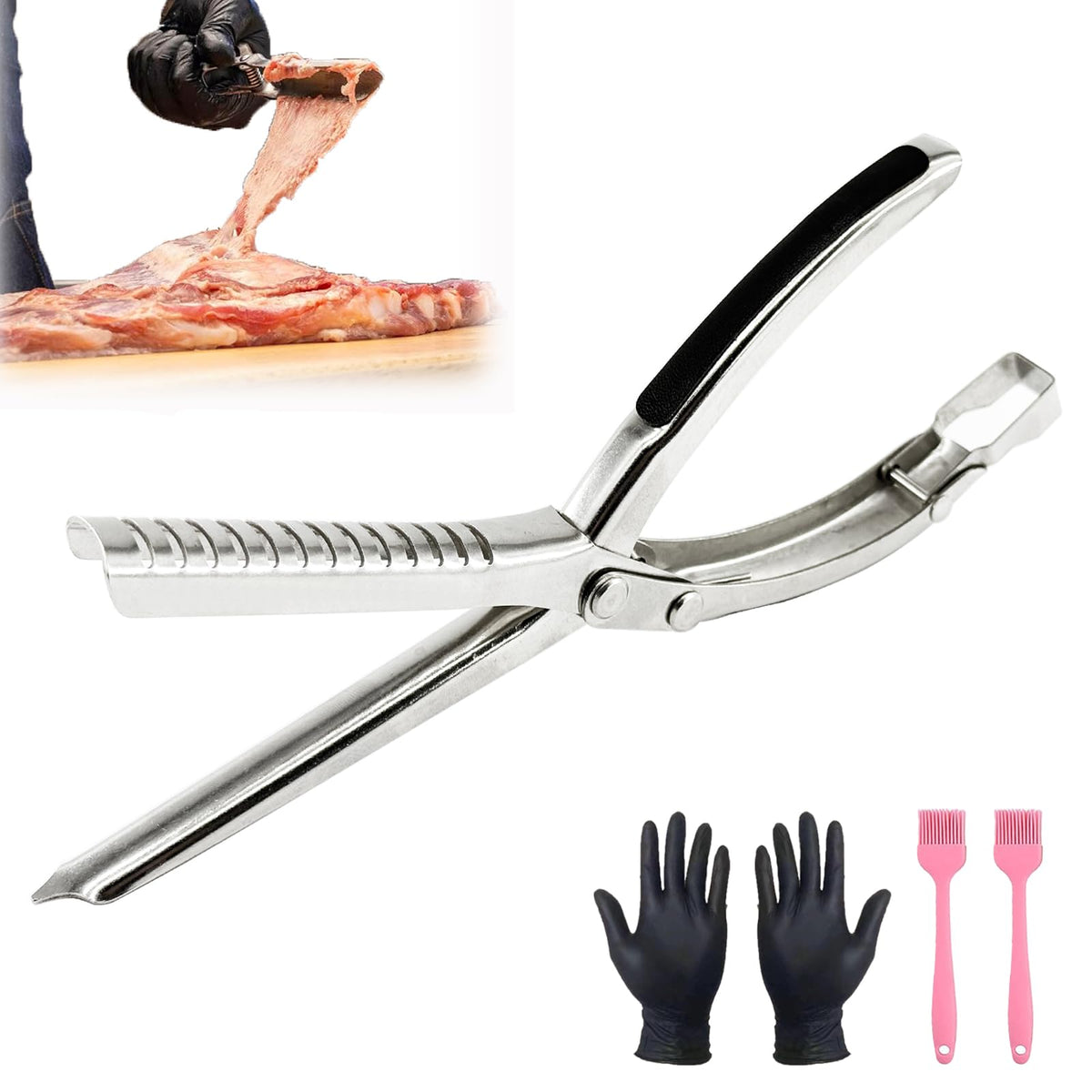 RQBIIXFM rib membrane removal tool blade helps quick membrane lifting for faster rib prep.