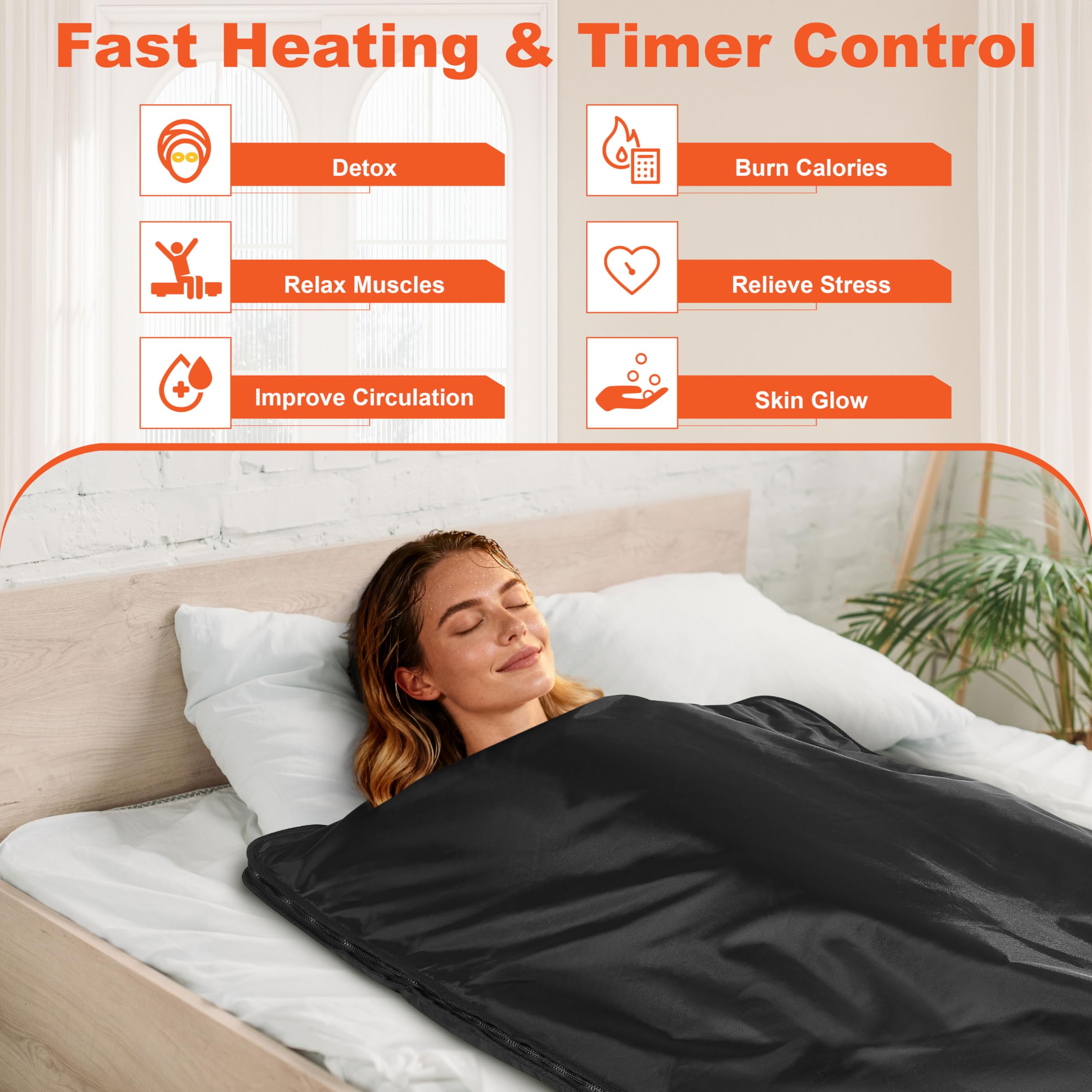 RRGFB Sauna Blanket foldable design for easy storage and travel.