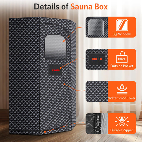 RRGFB Sauna Box anti-dry burn feature protects during use