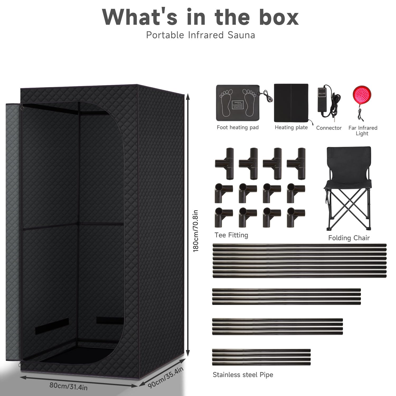 RRGFB sauna box portable design for home use or on-the-go relaxation.