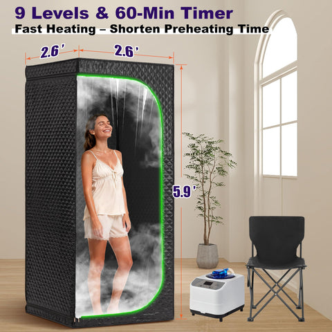 RRGFB steam heating system delivers fast warmth for quick, consistent sessions.
