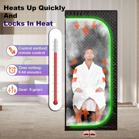 RRGFB sauna tent transparent interior view highlights open space for relaxed steam sessions.