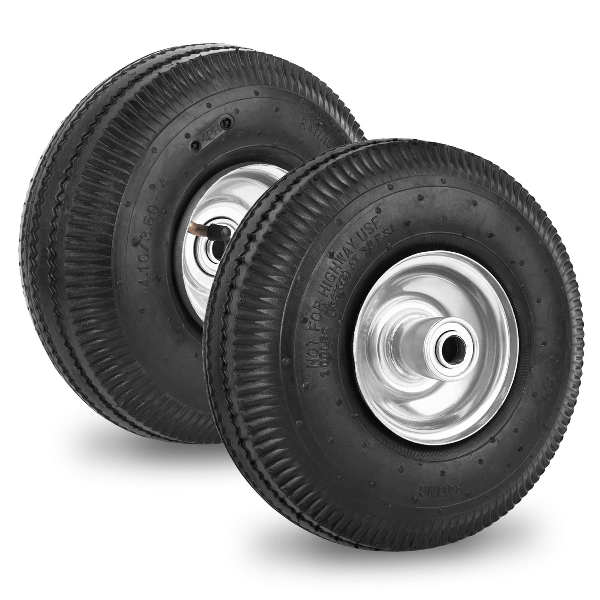 RRQ 10-inch pneumatic wheel pair for garden carts and hand trucks.