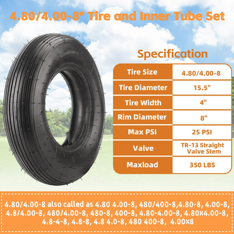 RRQ 4.80/4.00-8 inner tube close-up showing thick-walled construction