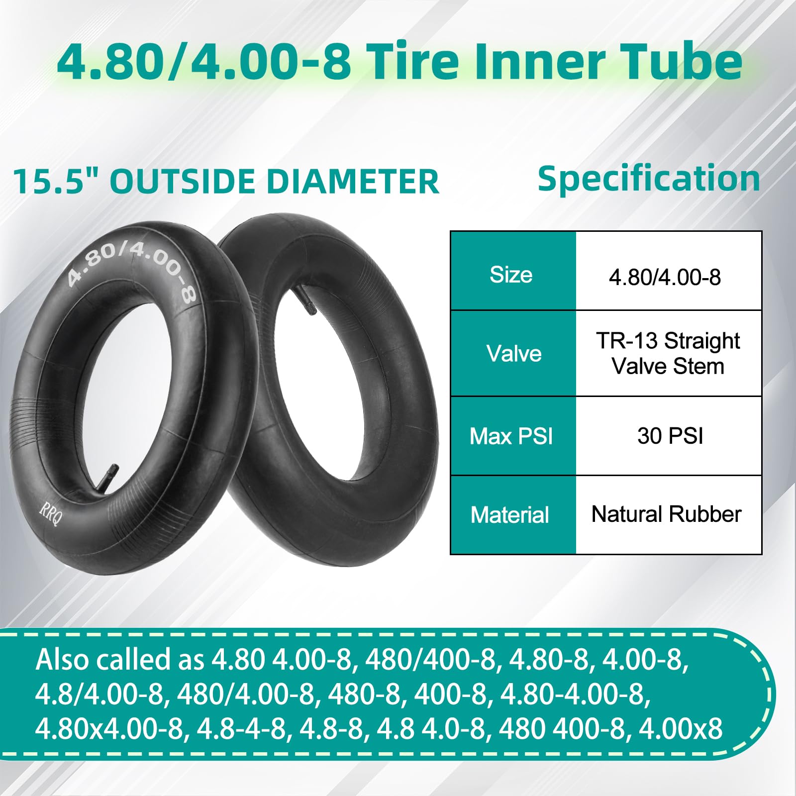 RRQ 4-80-4-00-8 tube in natural rubber for long service life.