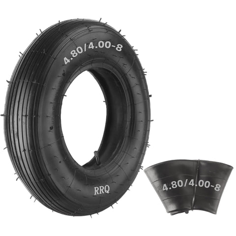 RRQ 4.80/4.00-8 tire side view with ribbed tread for turf protection