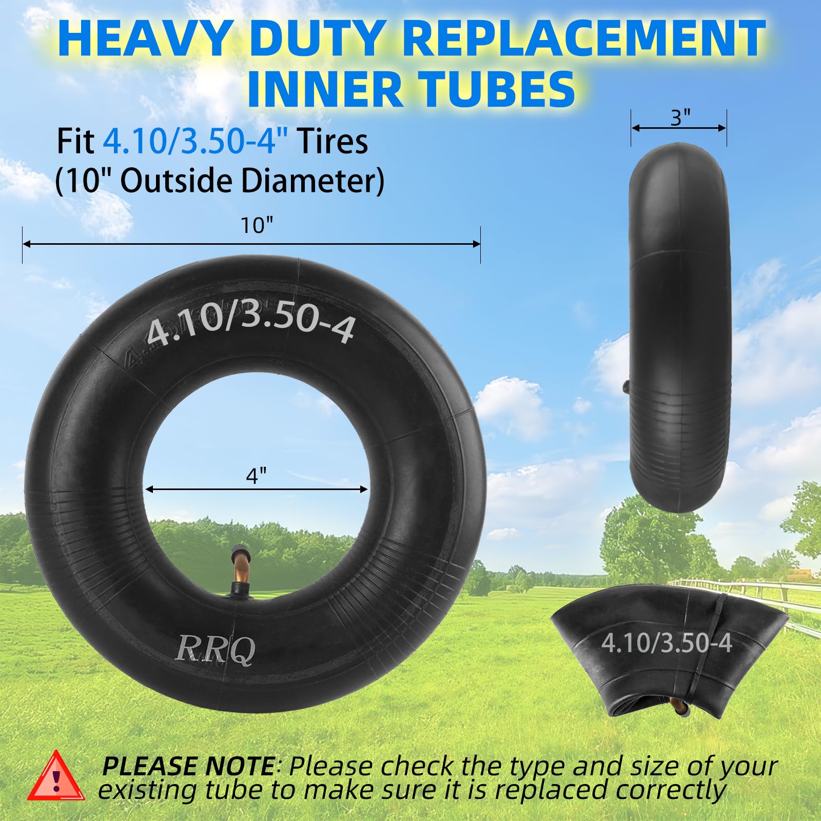 RRQ 2-pack inner tube packaging highlighting value and compatibility
