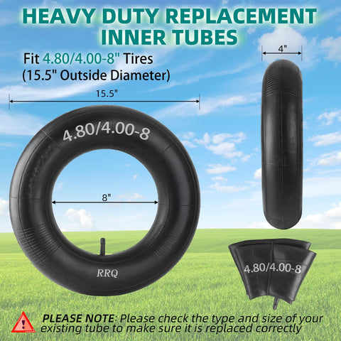 RRQ 8-inch inner tube suitable for wheelbarrows and garden tools.