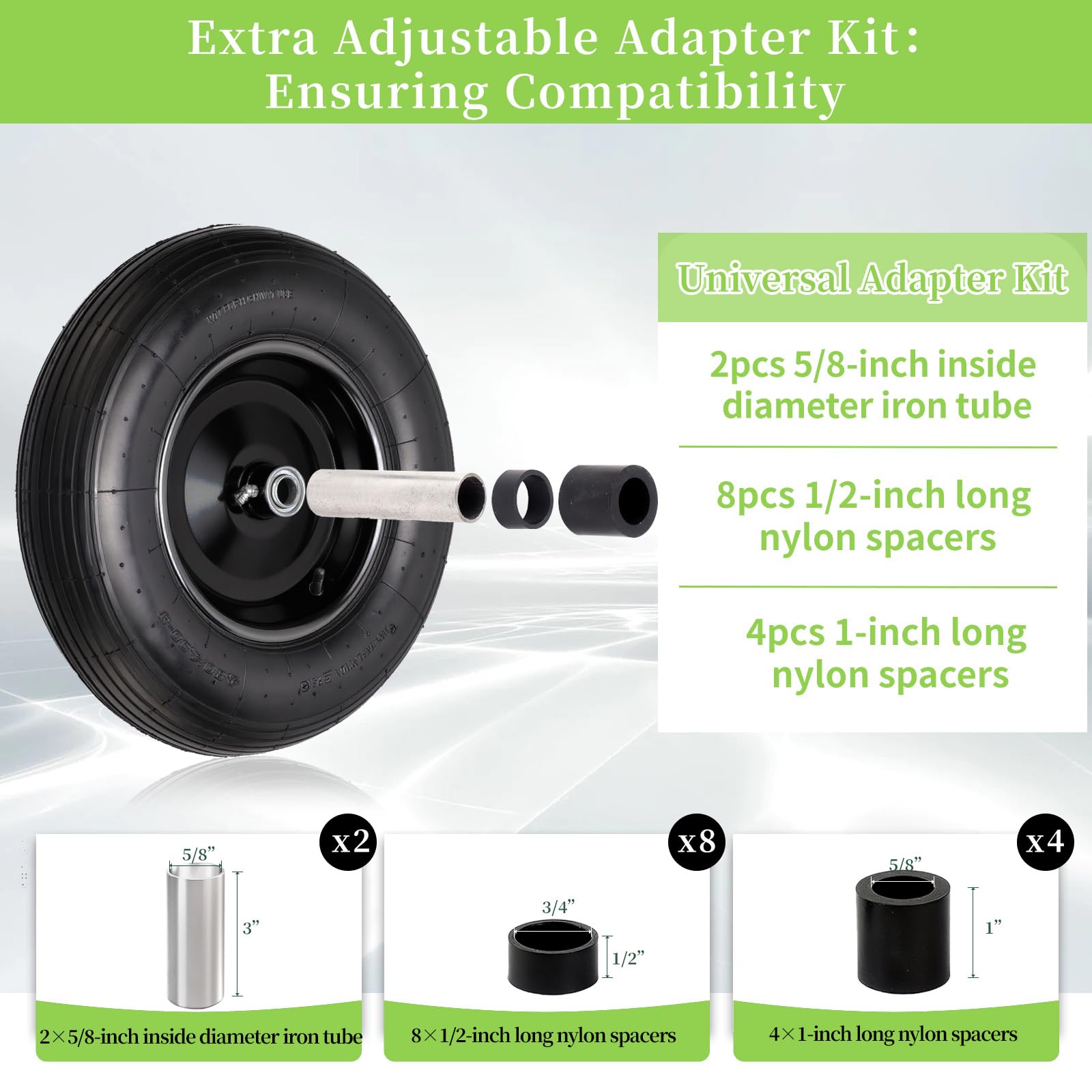 RRQ centered hub measures 3 inches for versatile mounting.