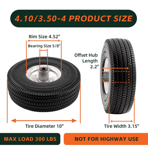 RRQ flat-free wheel showing 5/8 bearing for durability
