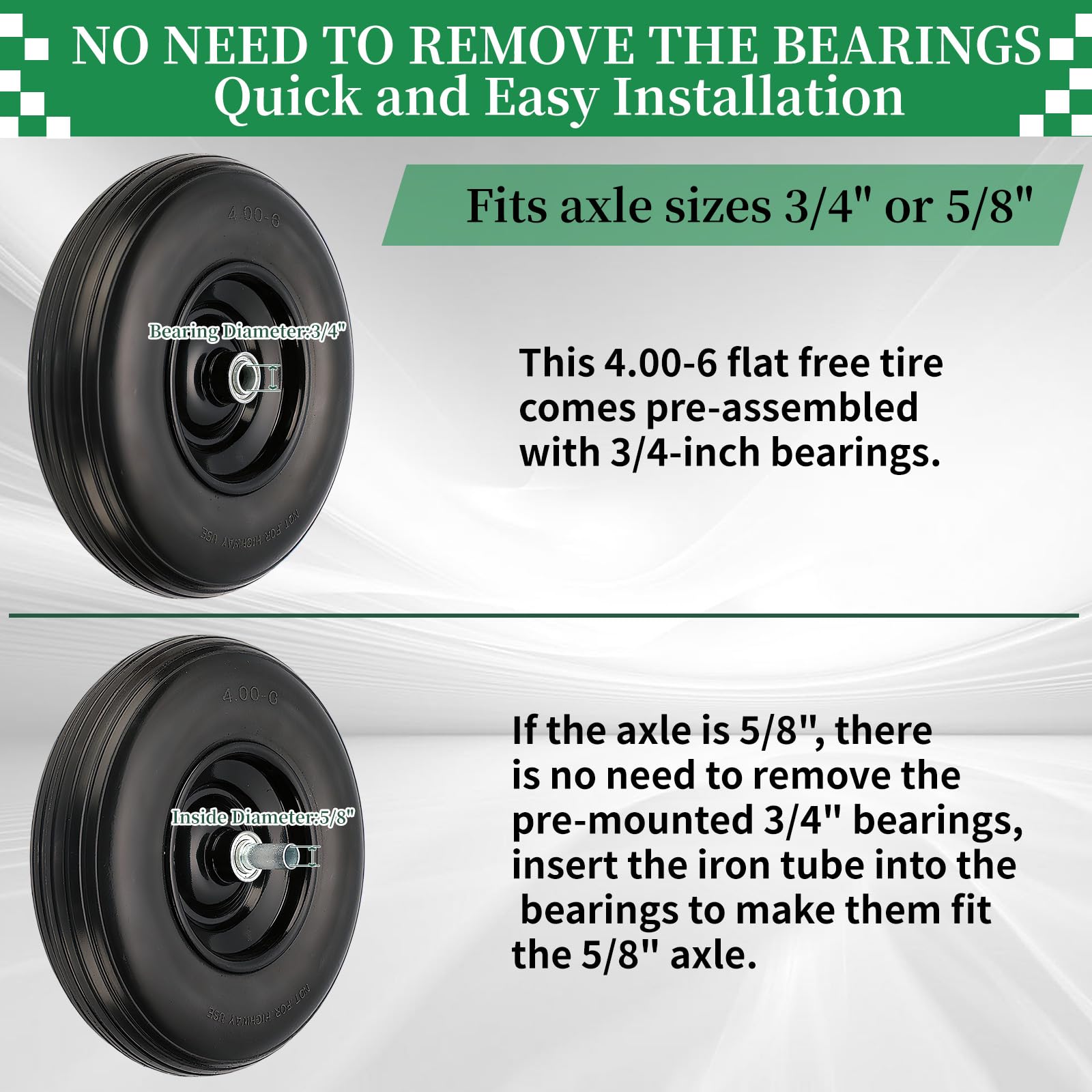 RRQ solid polyurethane tire construction—airless and puncture-proof.