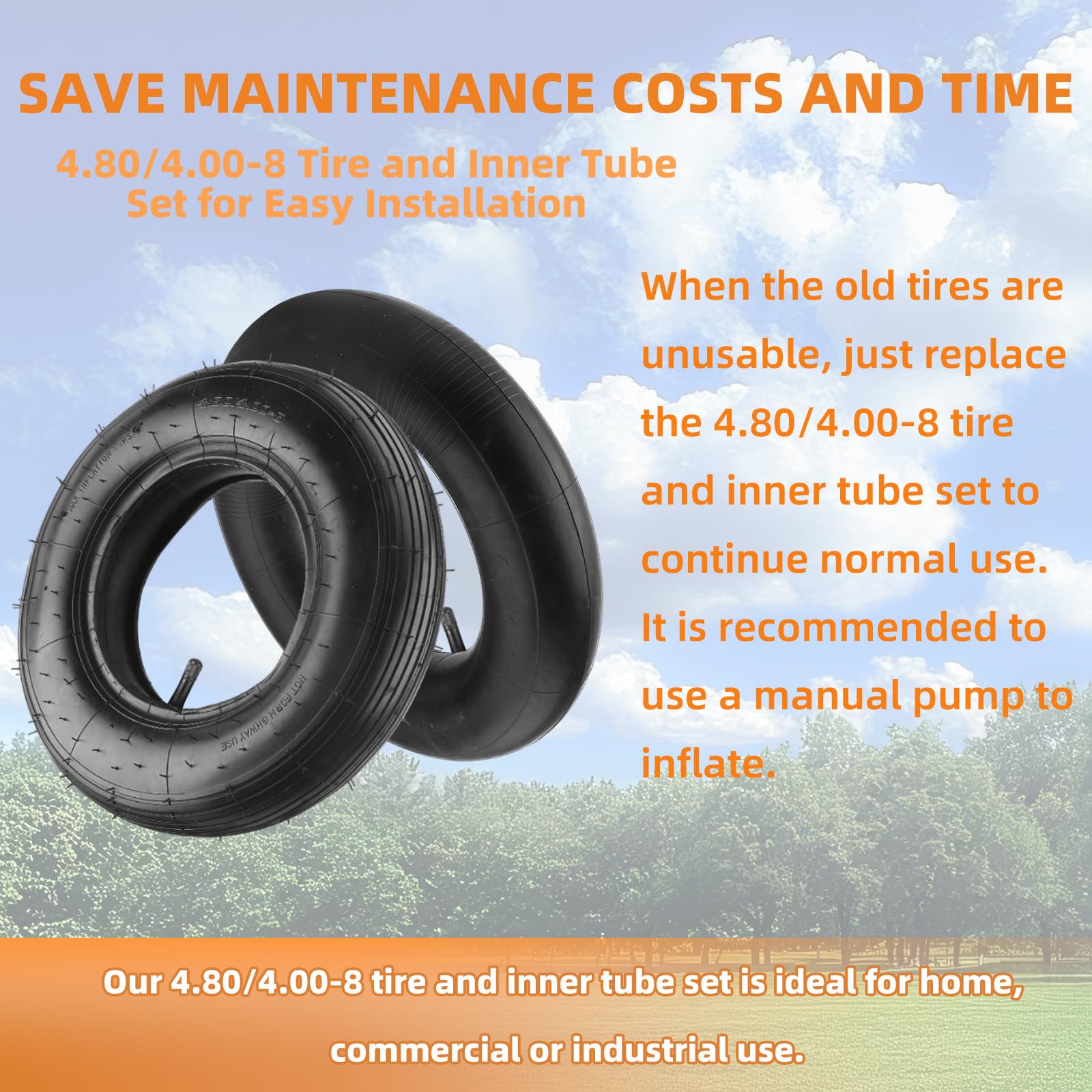 RRQ tire and tube universal compatibility with wheelbarrows and more
