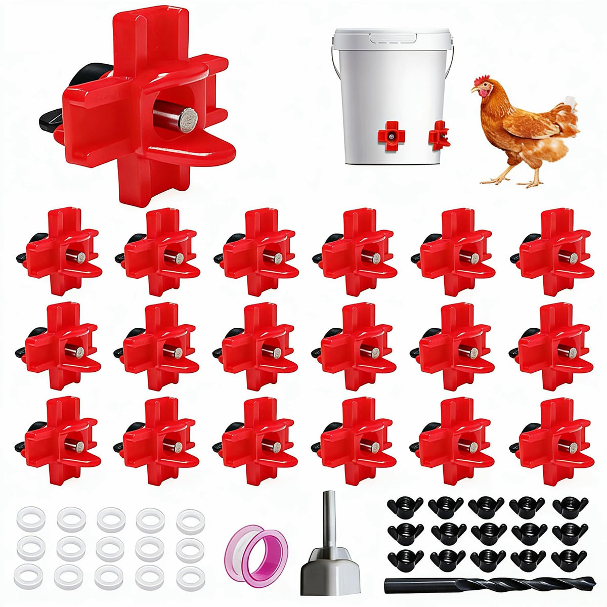 RRQKMBO horizontal chicken waterer nipples for leak-free coop hydration