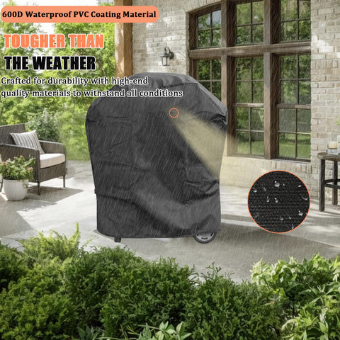 Weather-resistant finish guards Charbroil Bistro Pro against rain and sun.