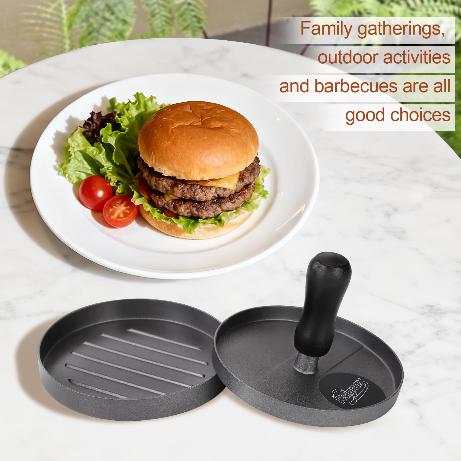 Rsiynax multi-purpose patty maker for burgers and veggie patties.