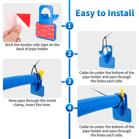 RSYEKU installation steps demonstrate easy setup for above-ground pools.