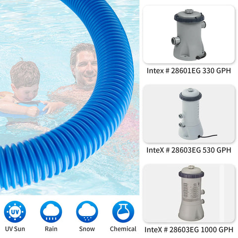 RSYEKU Intex compatibility image emphasizes fit with 607 and 637 pumps.