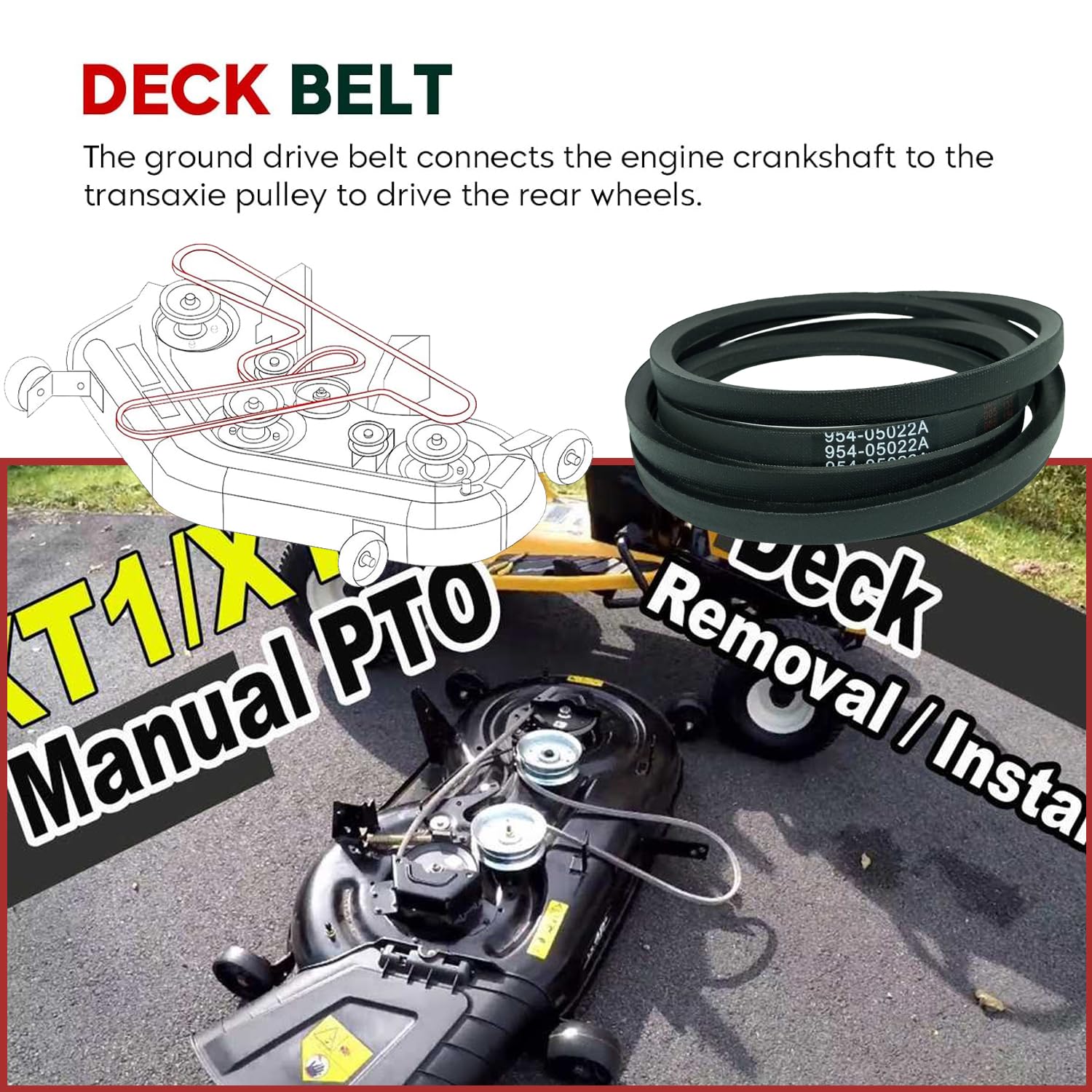 RTPOWER 954-05022A installed on Cub Cadet XT1 for smooth deck operation