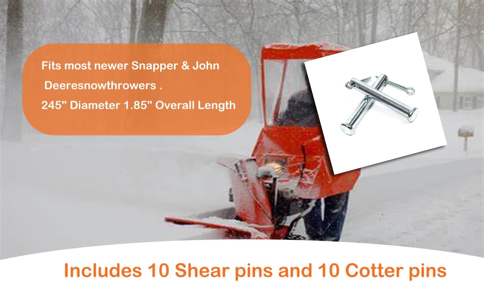 RTPOWER shear pin 1668344 focus, quick fix for snowthrowers.
