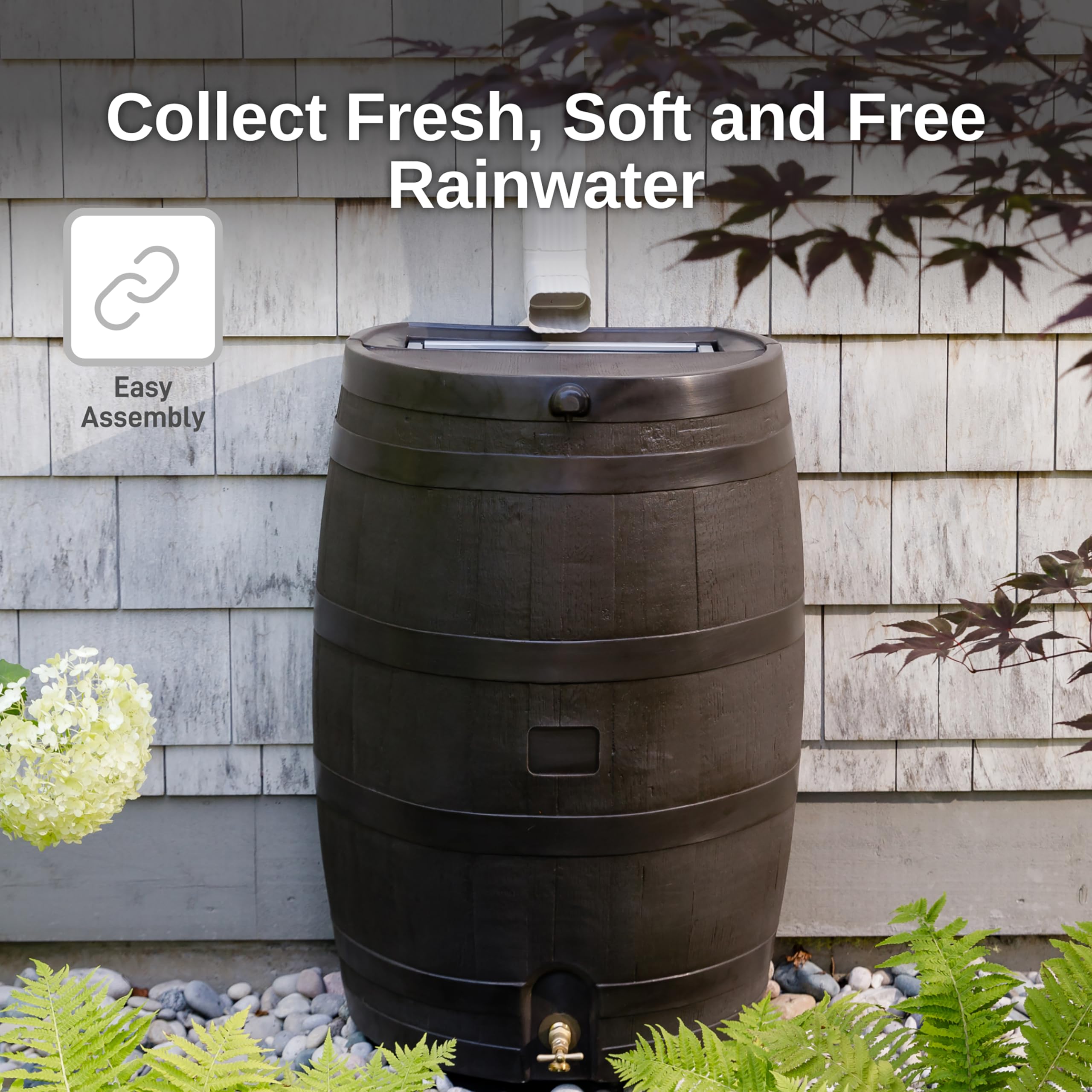 Made in the USA RTS Home Accents rain barrel for domestic quality