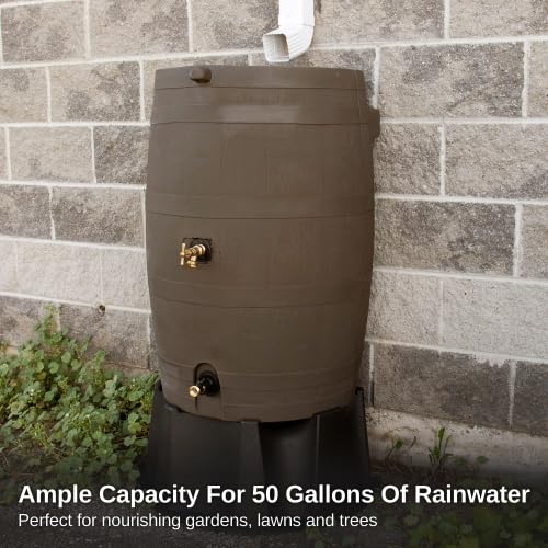 Made in the USA RTS Home Accents rain barrel offers durable, long-term outdoor use.