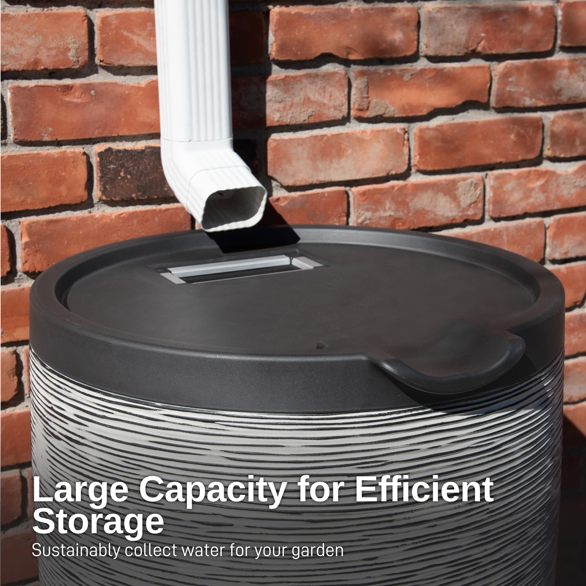 Barrel positioned against a wall with stand saves space.