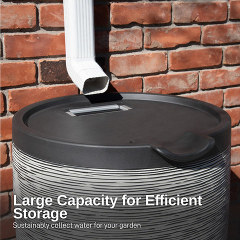 Barrel positioned against a wall with stand saves space.