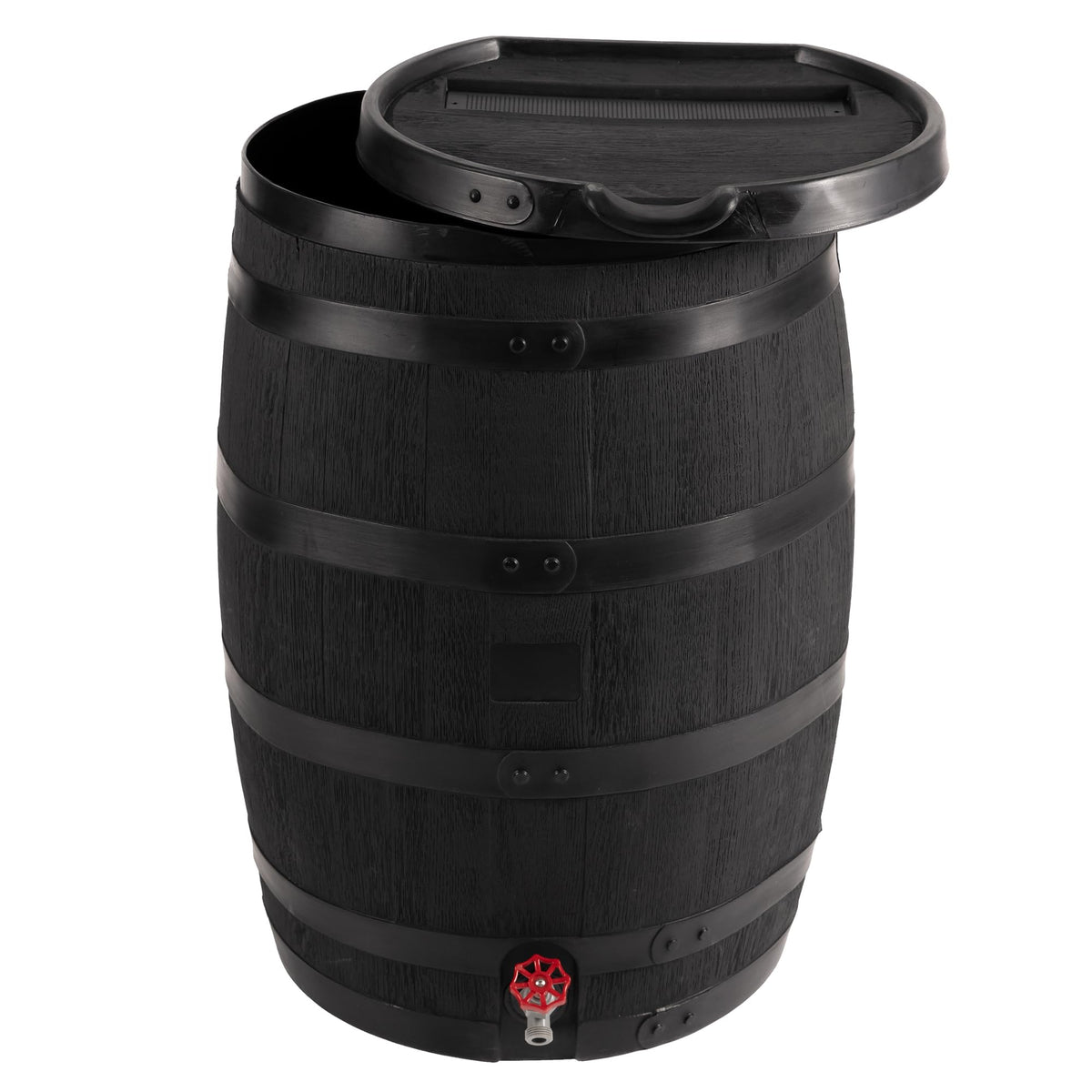 RTS Home Accents Premium 55-Gallon Eco Rain Barrel Removable Lid for easy cleaning and access