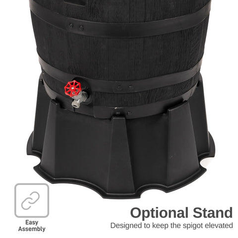 RTS Home Accents Premium 55-Gallon Eco Rain Barrel Stand Optional raises for easy draining
