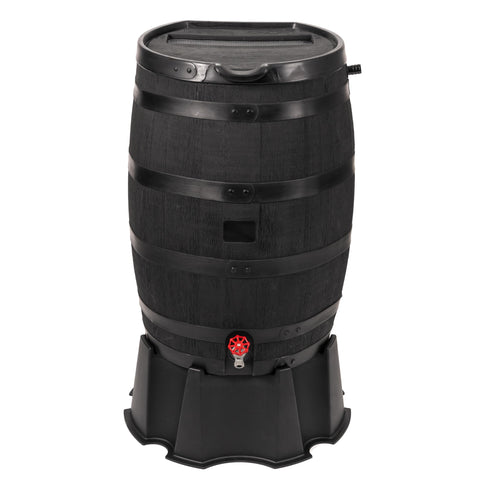 RTS Home Accents rain barrel 55-gallon front view for garden irrigation