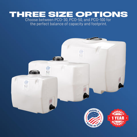 RTS Plastics PCO-50 Gallon Tank highlighting seamless rotomolded construction