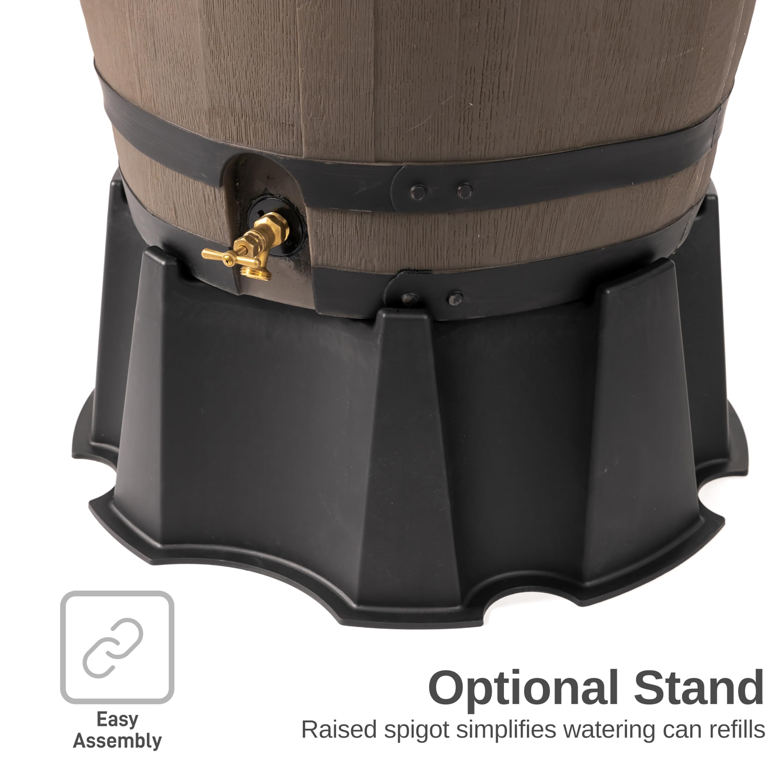 RTS Home Accents brass spigot provides durable, leak-free water retrieval.