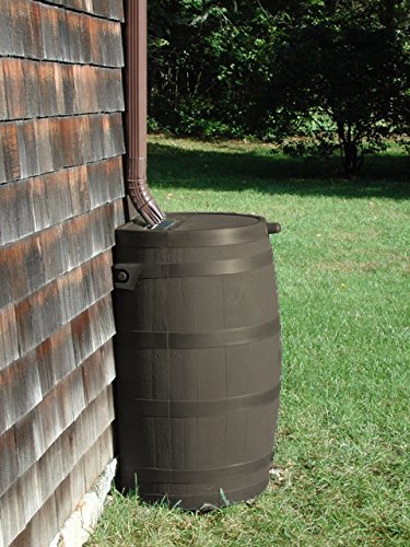 RTS Home Accents flat-back rain barrel fits snug against walls