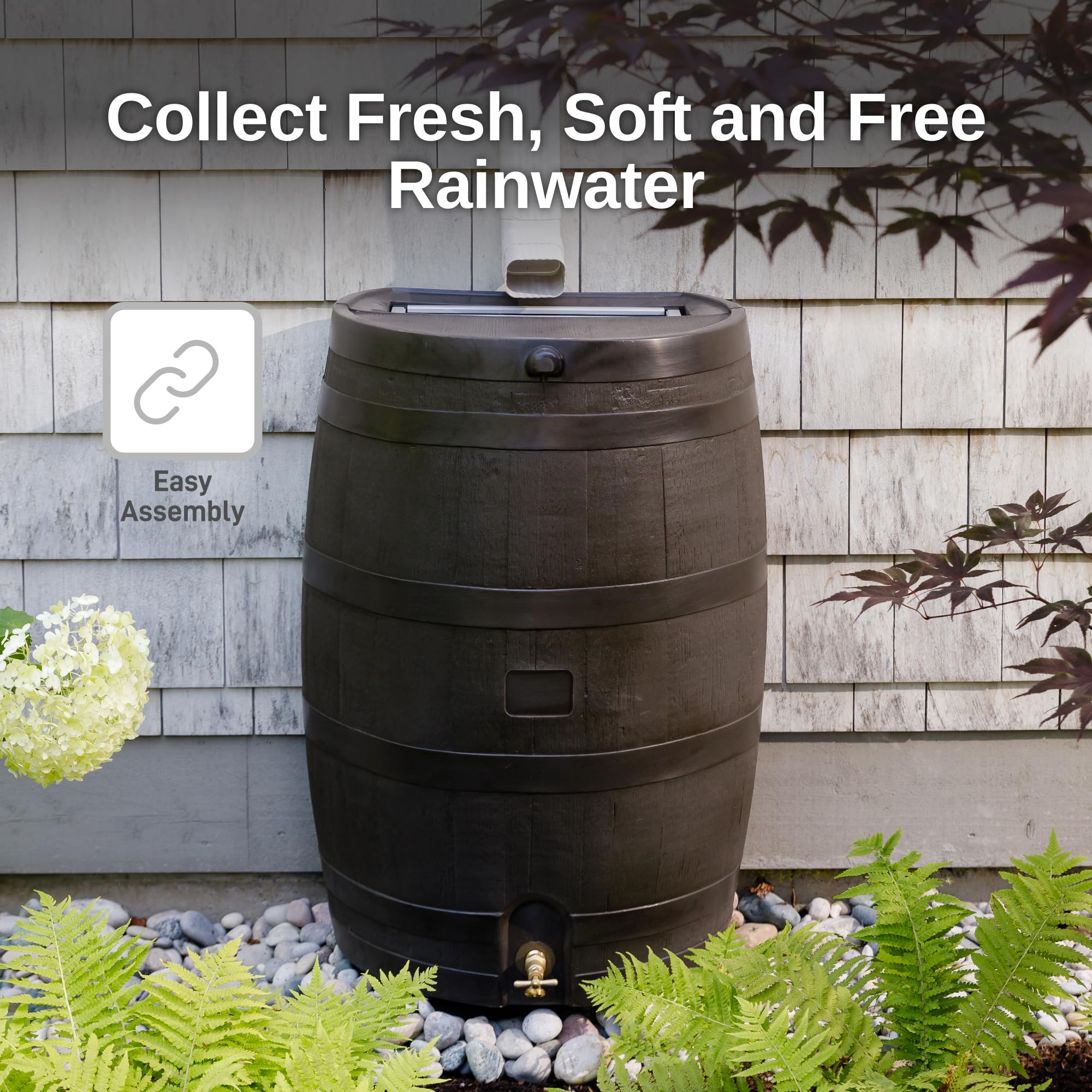 RTS Home Accents made in USA rain barrel for durable use