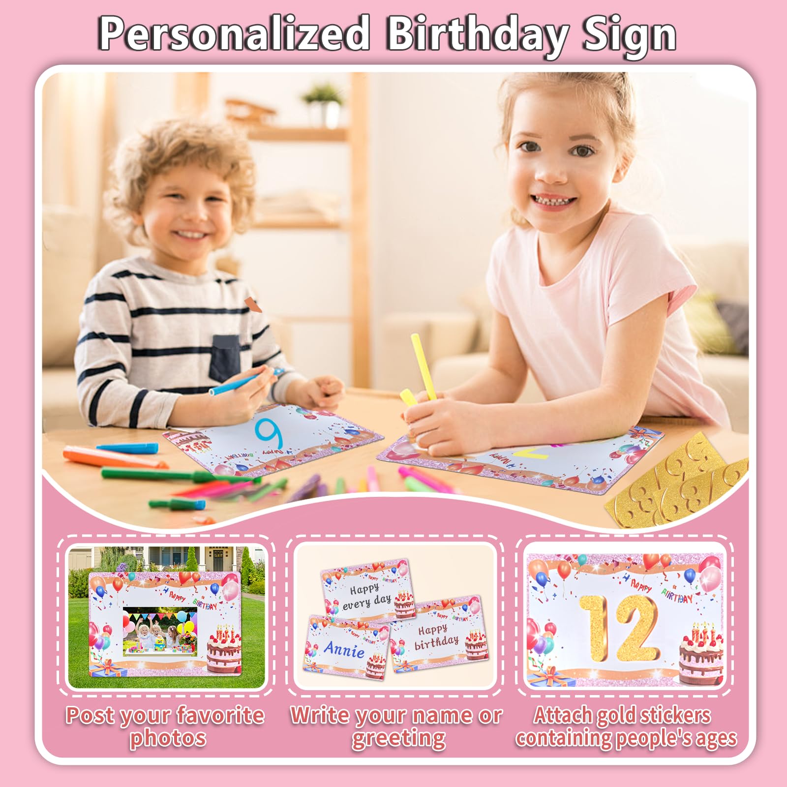 Rtshuok personalized age logo and stickers customize any birthday theme