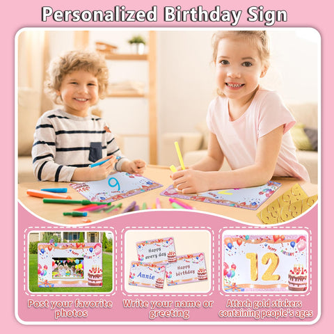 Rtshuok personalized age logo and stickers customize any birthday theme