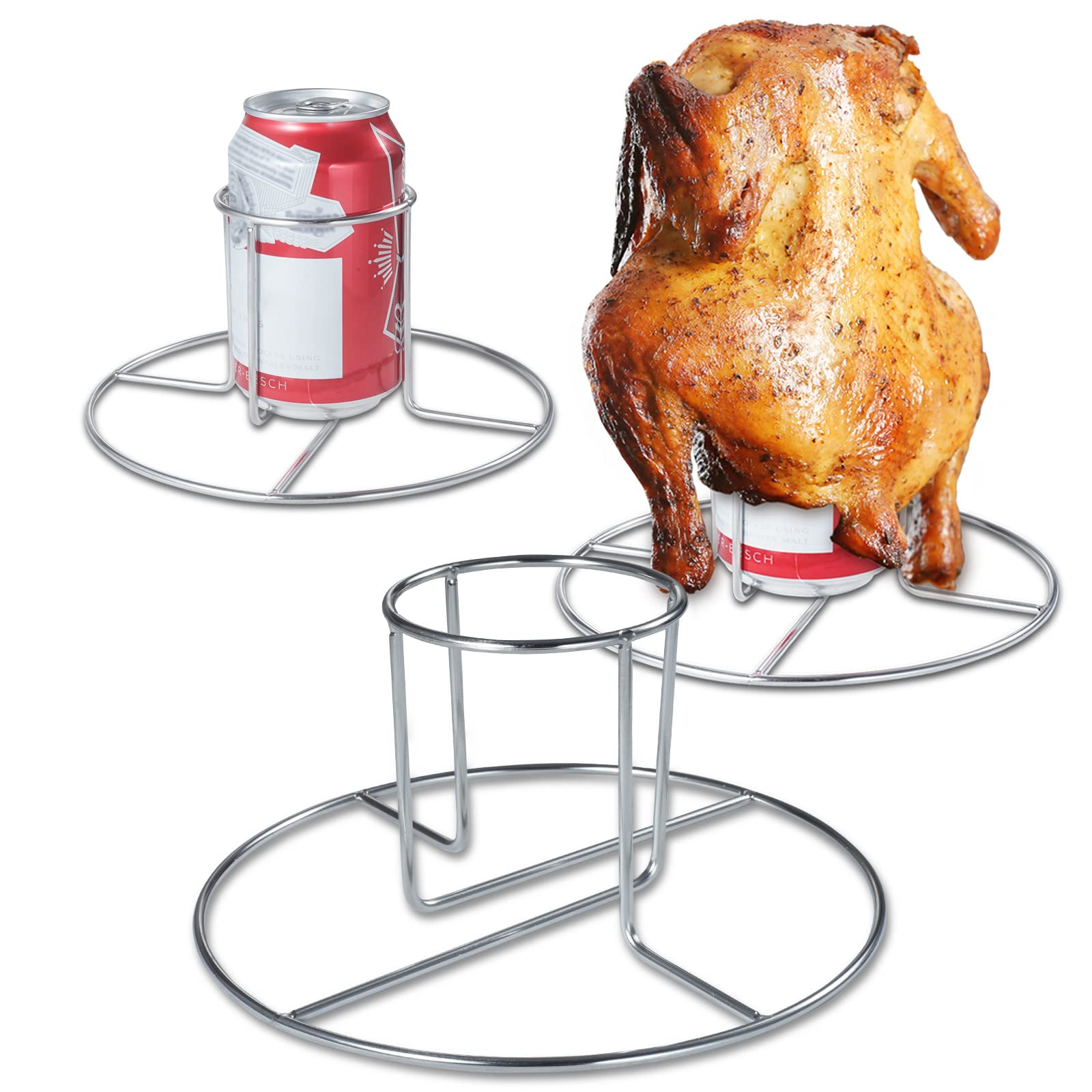 RTT beer can chicken holder on a grill middle rack for moist meat