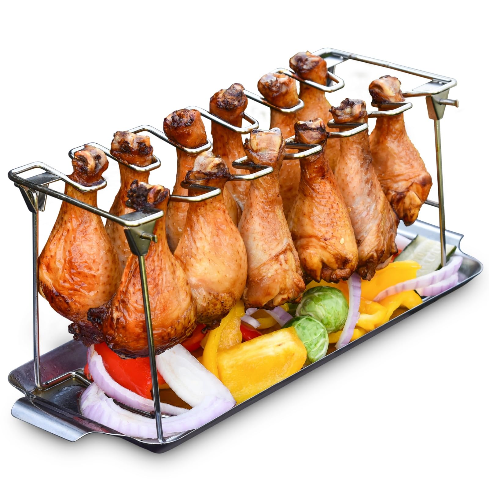 RTT chicken leg rack with drip tray for clean grilling and juicy results.