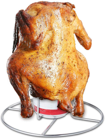 RTT chicken roaster on grill showcases even cooking and flavorful aroma