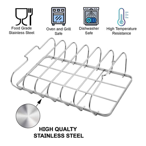RTT even-heat design rib rack for consistent flavor and browning.