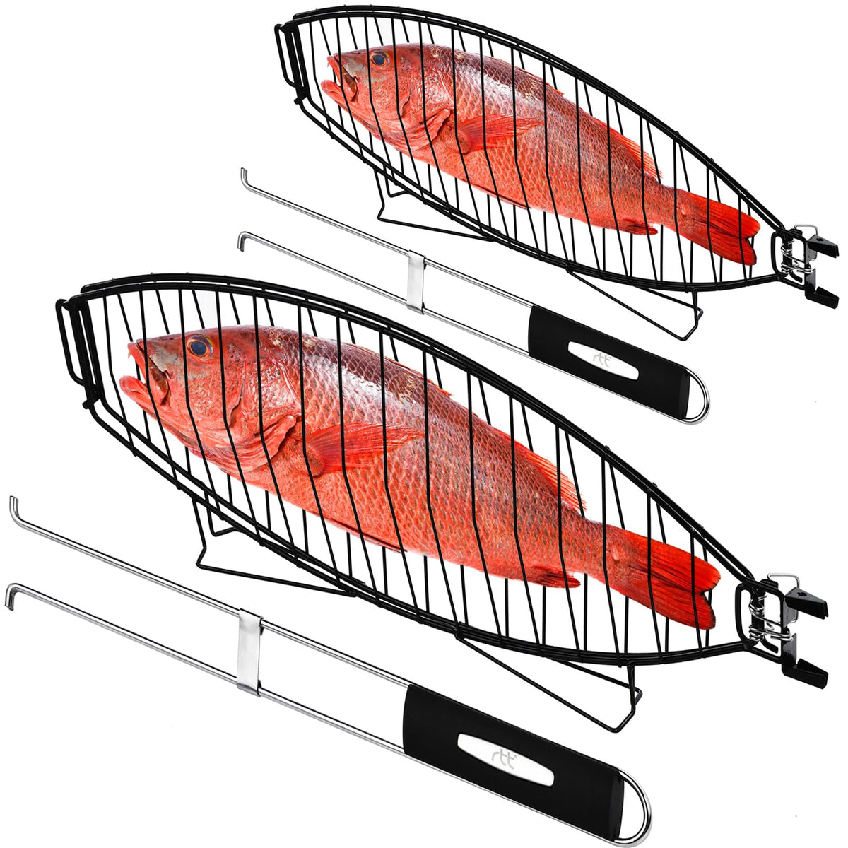 RTT Fish Grill Basket two-pack on counter for efficient grilling