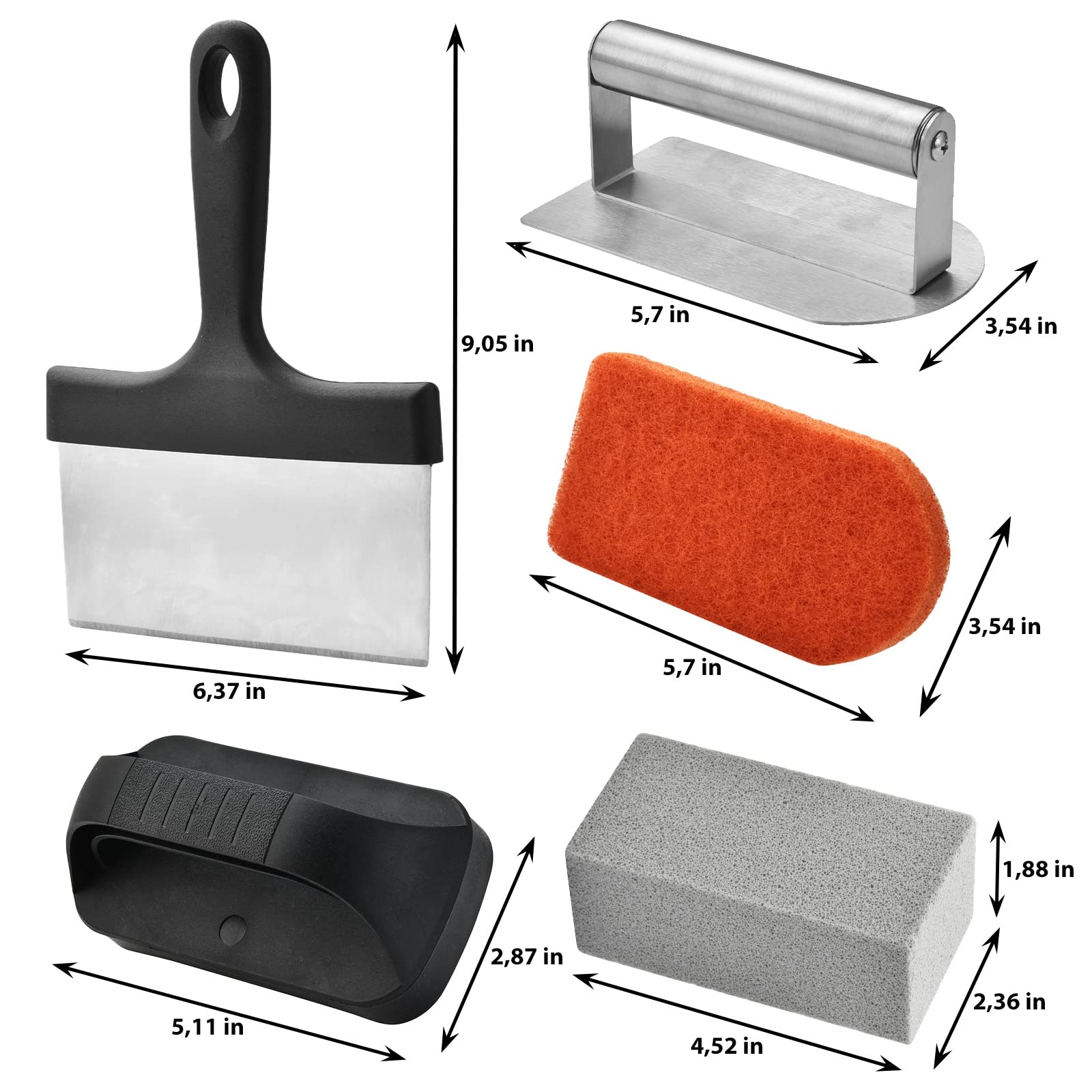 RTT Griddle Stone removes baked-on residue from flat top surface