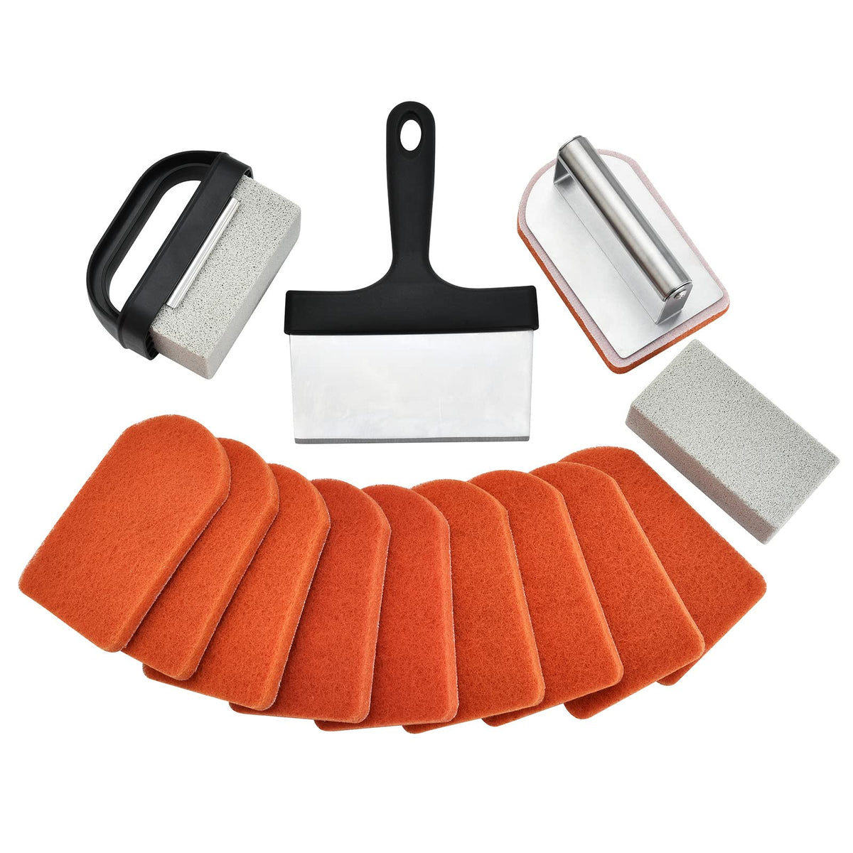 RTT Griddle Cleaning Kit with stainless steel handle for safer, thorough cleaning