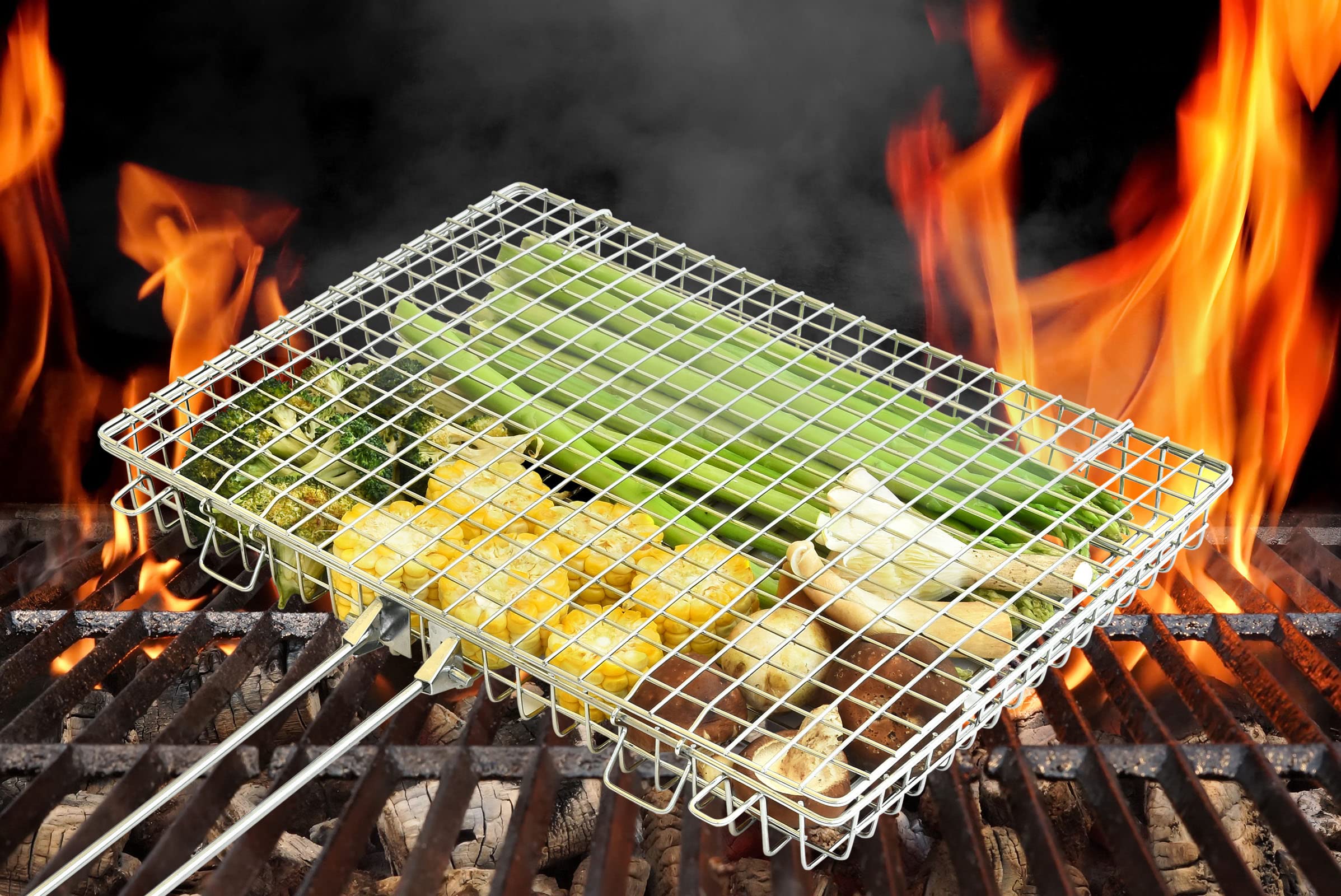 RTT grill basket stores compactly for convenient porting and storage