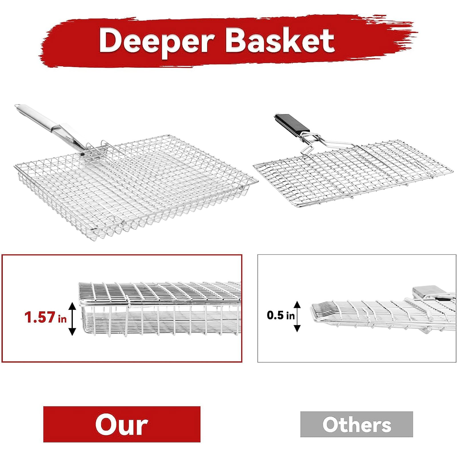 RTT grill basket is easy to clean and dishwasher-safe (handle excluded)