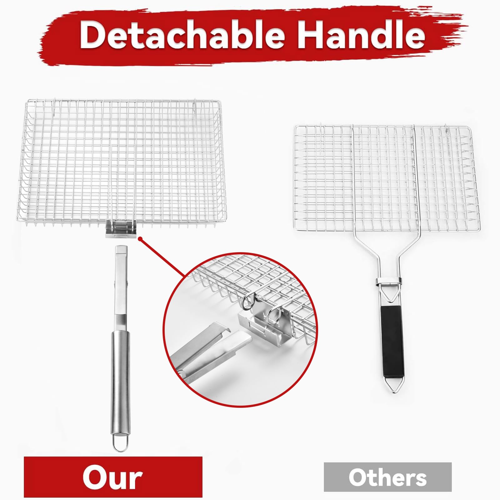 RTT heavy-duty stainless steel grill basket built to resist heat and rust
