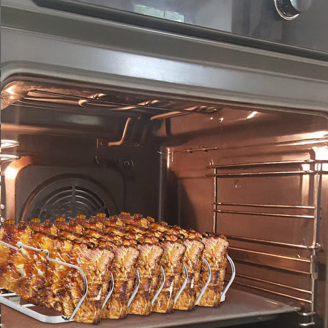 RTT space-saving rib rack helps grill more ribs at once.