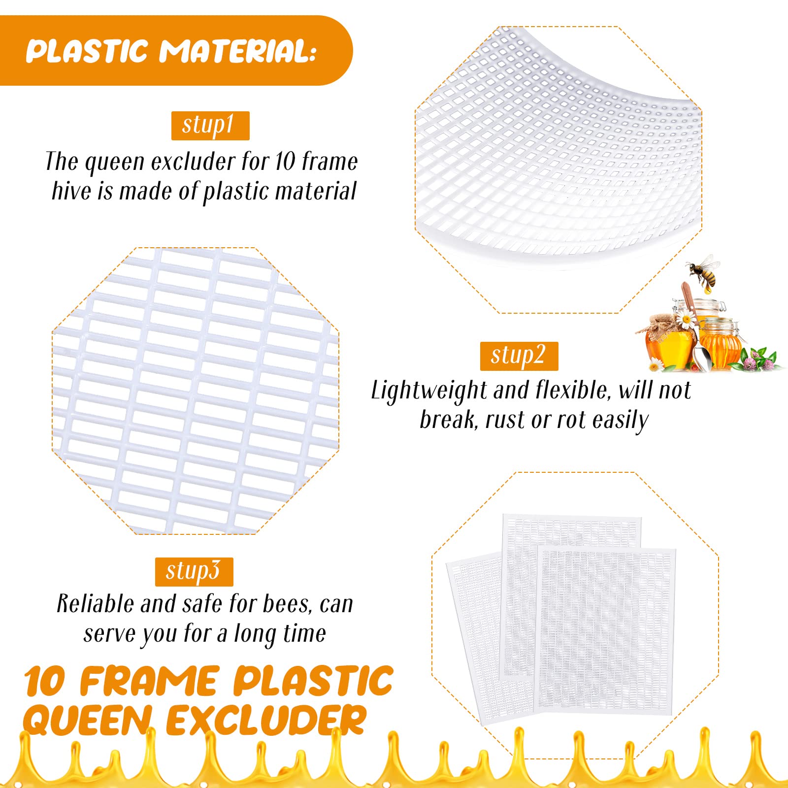Rtteri queen excluder in hive setup demonstrates easy placement for 10-frame hives