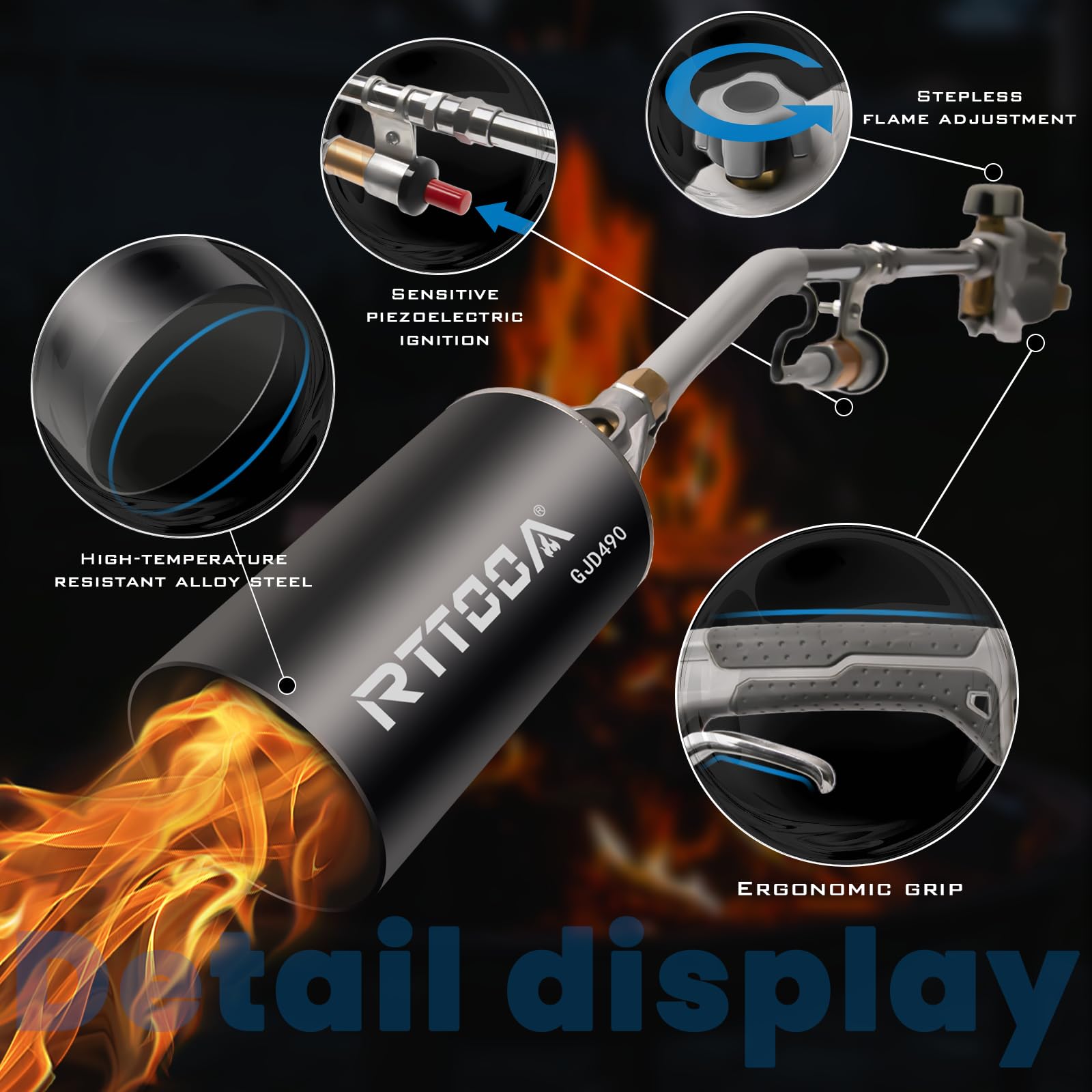 RTTOOA GJD490 1lb cylinder adapter enabling flexible fuel options