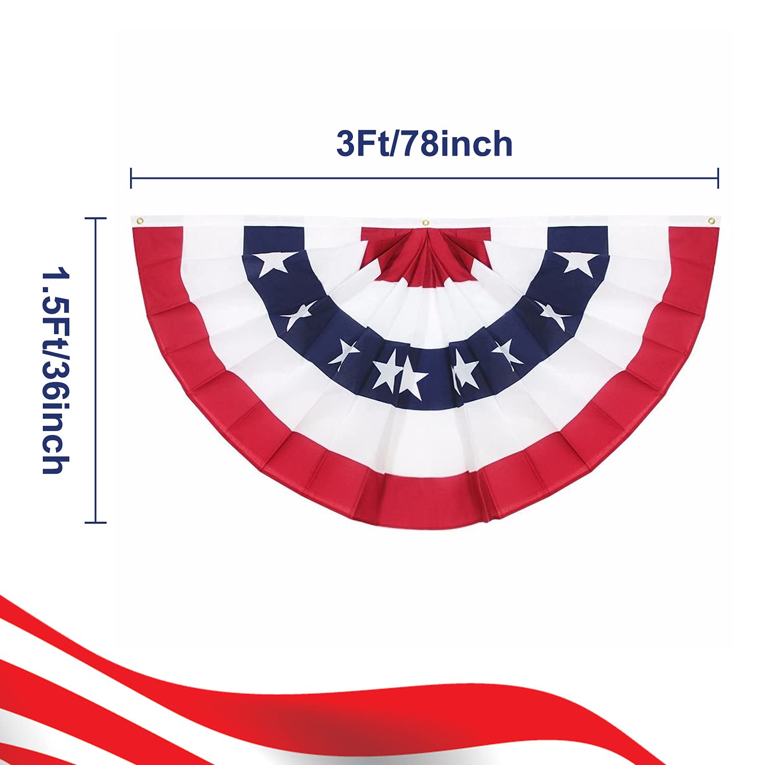 Rtudan flag deck display showing durable pongee fabric and secure brass grommets.